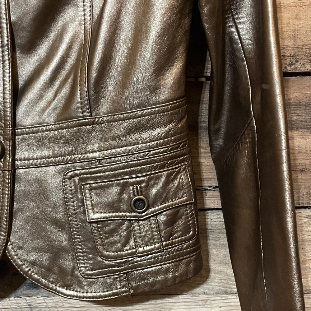 Cache Metallic Leather Jacket - image 6